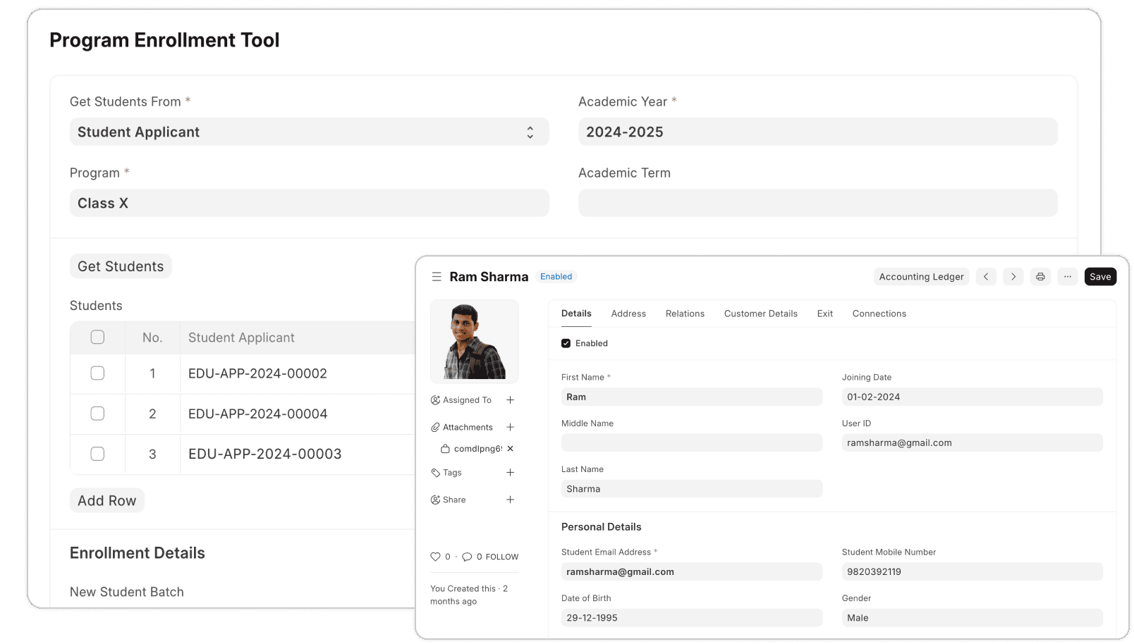 student and course management